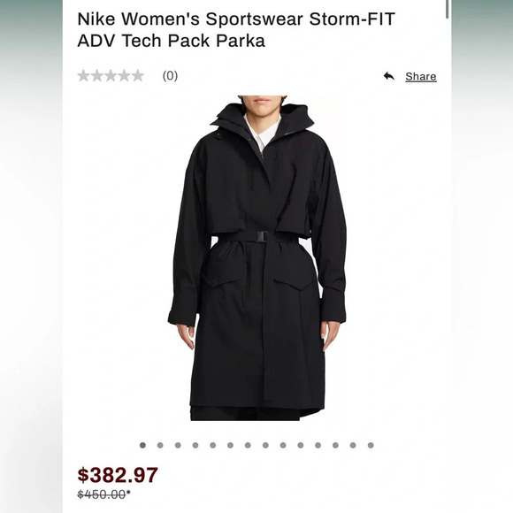 Nike Tech Pack Storm Fit Parka ADV Therma Fit Black Belted Coat Oversized NWT L - Picture 2 of 10